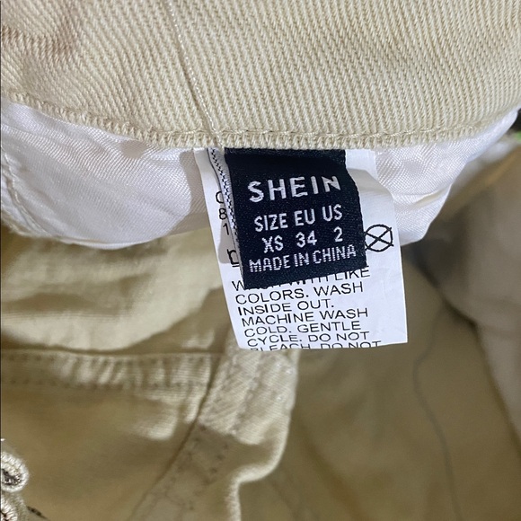 SHEIN Cream Floral women Bottoms xxs tailored pants high waisted - Picture 6 of 7